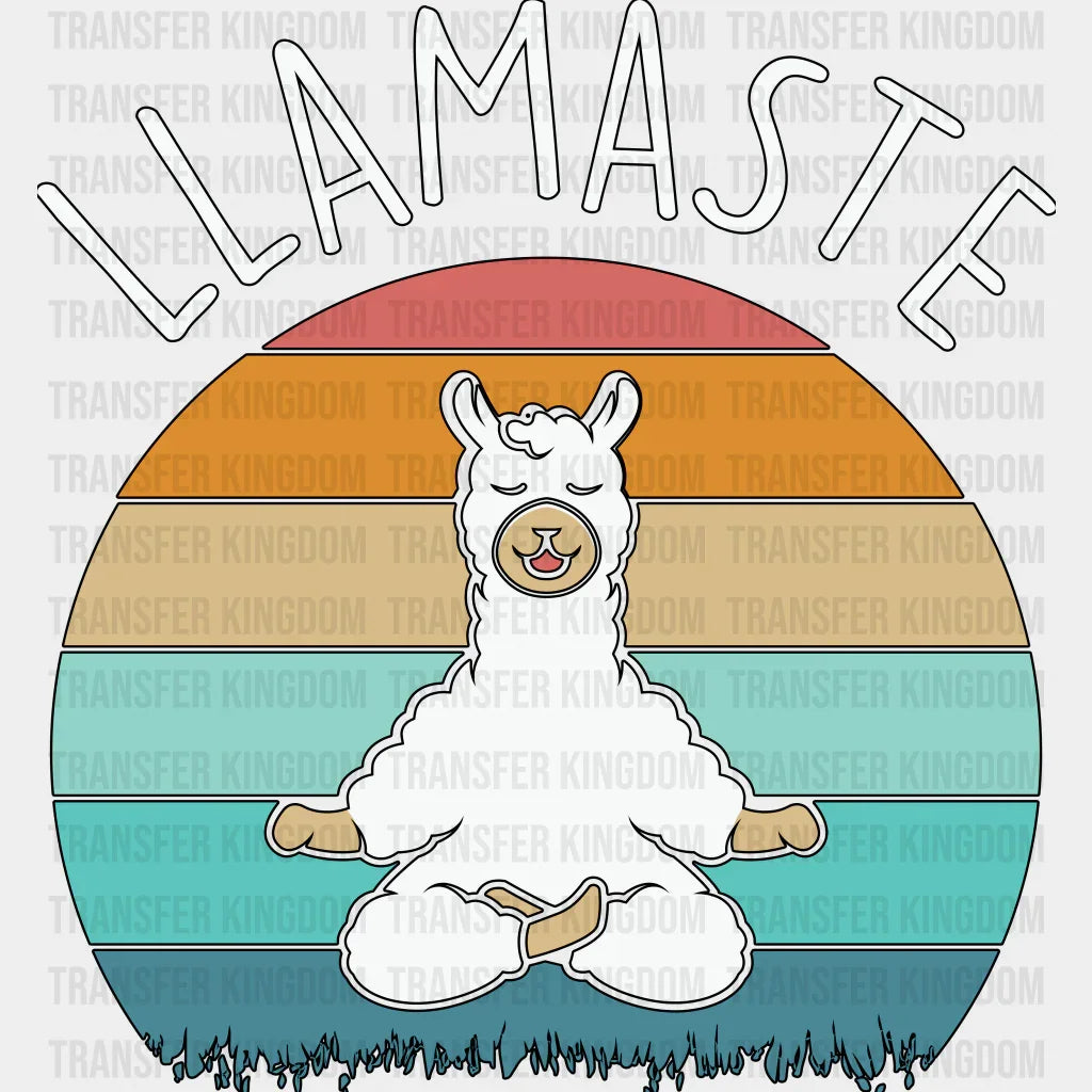 Llamaste Retro Sunset Design - Yoga Dtf Heat Transfer Unisex S & M (10’’) / Dark Color (See Imaging)