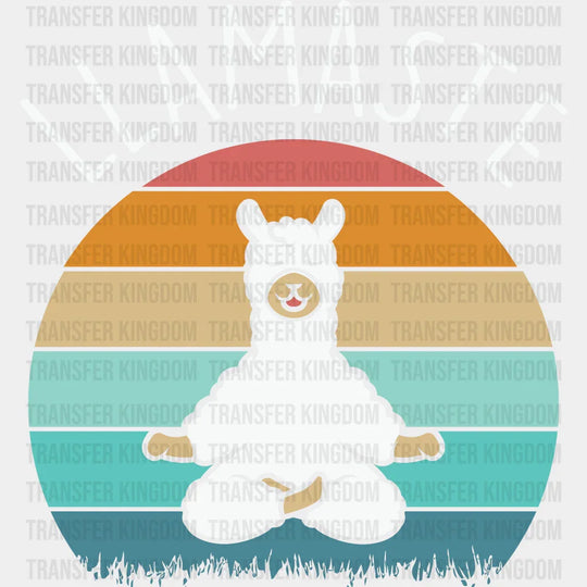 Llamaste Retro Sunset Design - Yoga Dtf Heat Transfer Unisex S & M (10’’) / Light Color (See