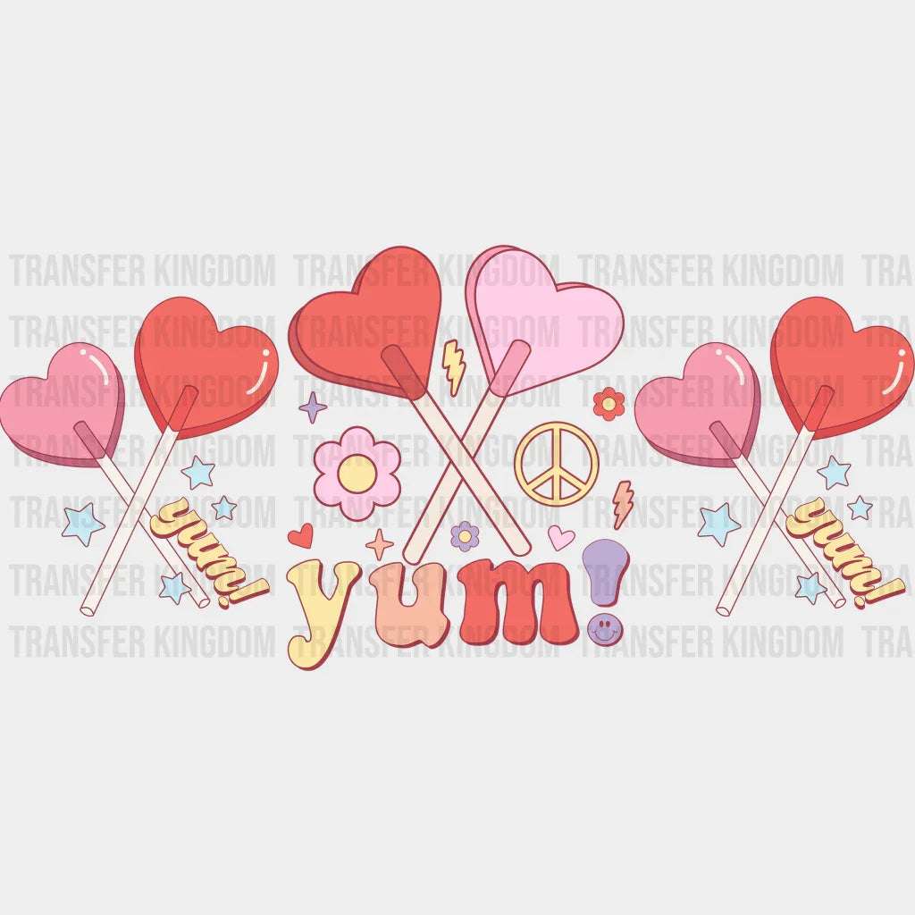 Lollipop Yum - Valentine’s Day Cup Wrap Uv Sticker Permanent Dtf Decal