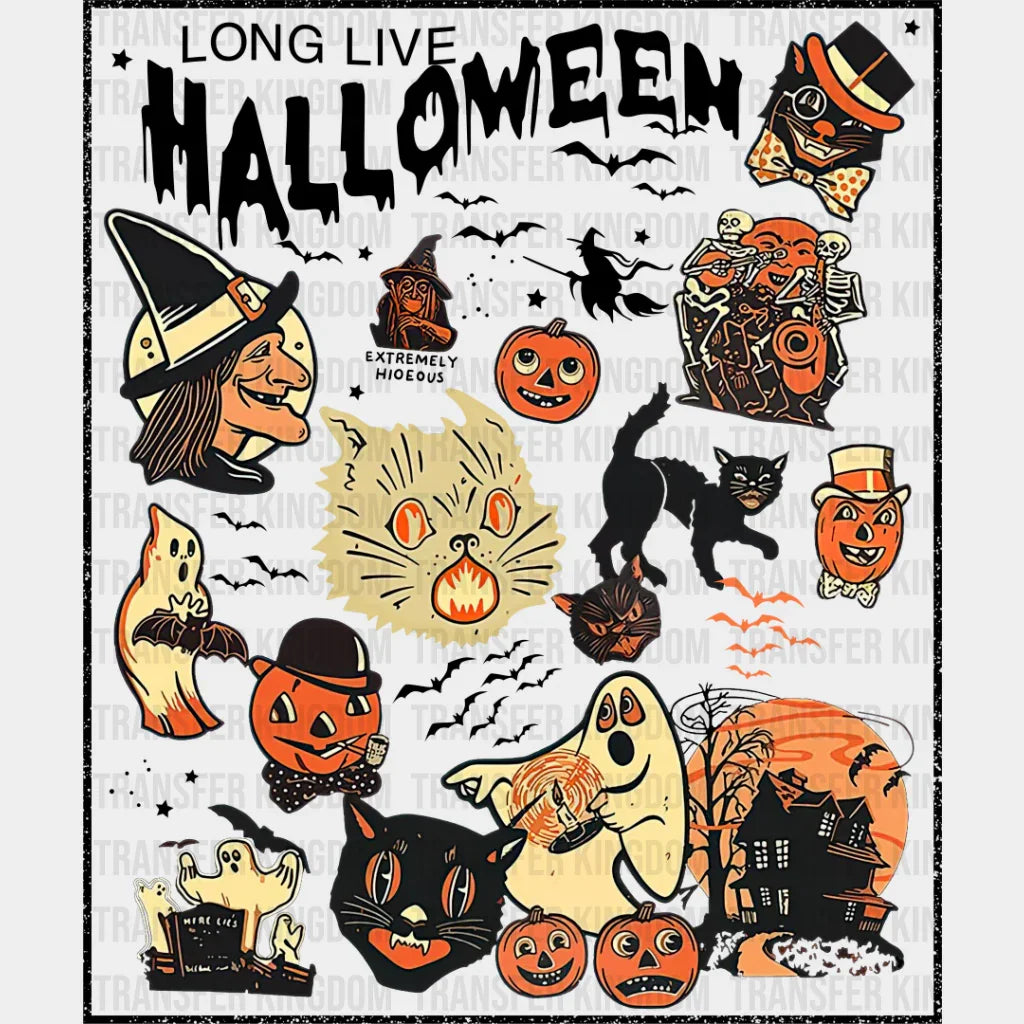 Long Live Halloween - Dtf Transfer Unisex S & M (10’’) / Dark Color Design See Imaging