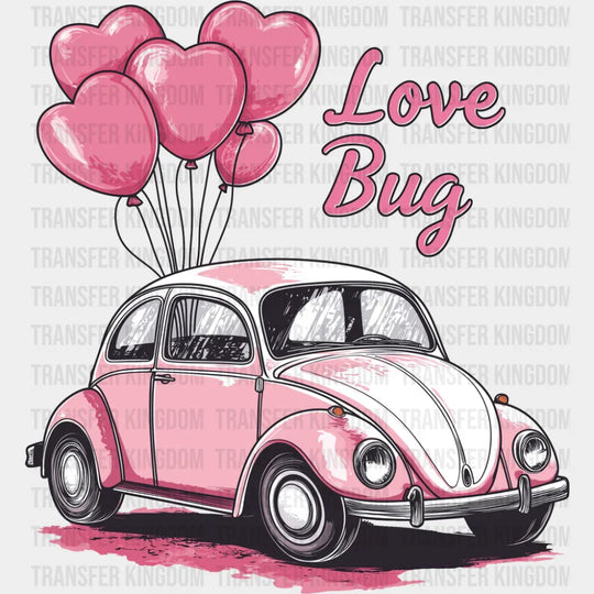 Love Bug Pink Beetle Design - Valentine’s Day Dtf Transfer