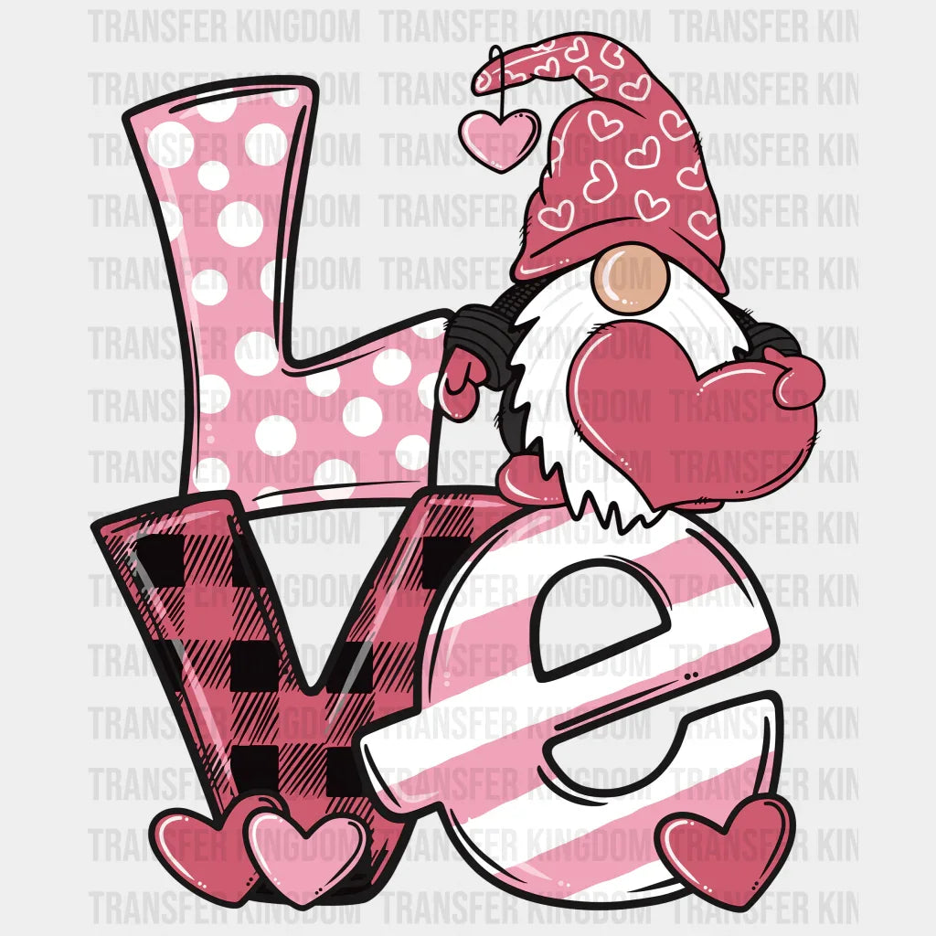 Love Gnome Valentines Day Design - Dtf Heat Transfer