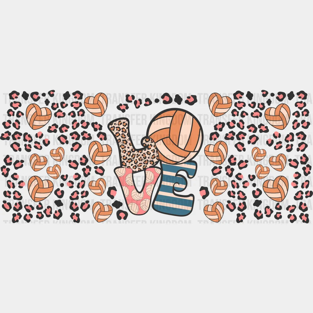 Love Heart Ball - Volleyball Cup Wrap Uv Sticker Permanent Dtf Decal