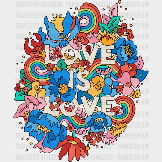 Love Is Love Vibrant Design - Lesbian DTF Transfers Adult Unisex - S & M (10’’) / Dark Color Design (See Imaging)