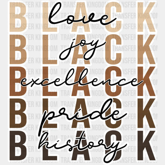 Love Joy Excellence - Blm Dtf Transfer Unisex S & M (10’’) / Light Color Design See Imaging