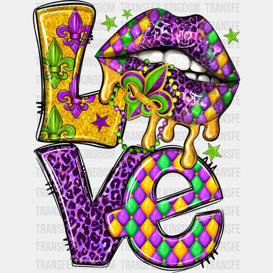 Love Lips - Mardi Gras DTF Transfer Adult Unisex - S & M (10’’) / Dark Color Design (See Imaging)
