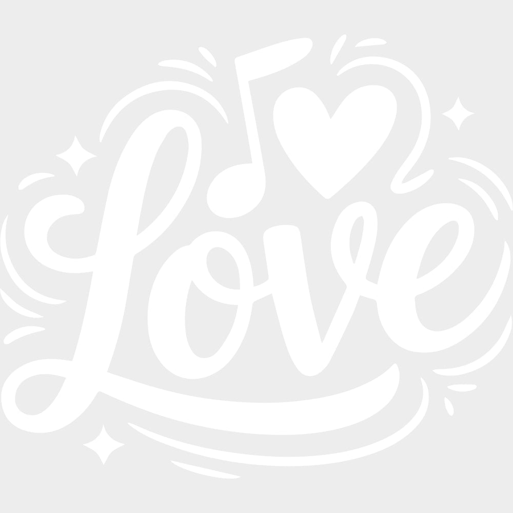 Love - Music DTF Transfers - Adult Unisex - S & M (10’’) / Light Color Design (See Imaging)