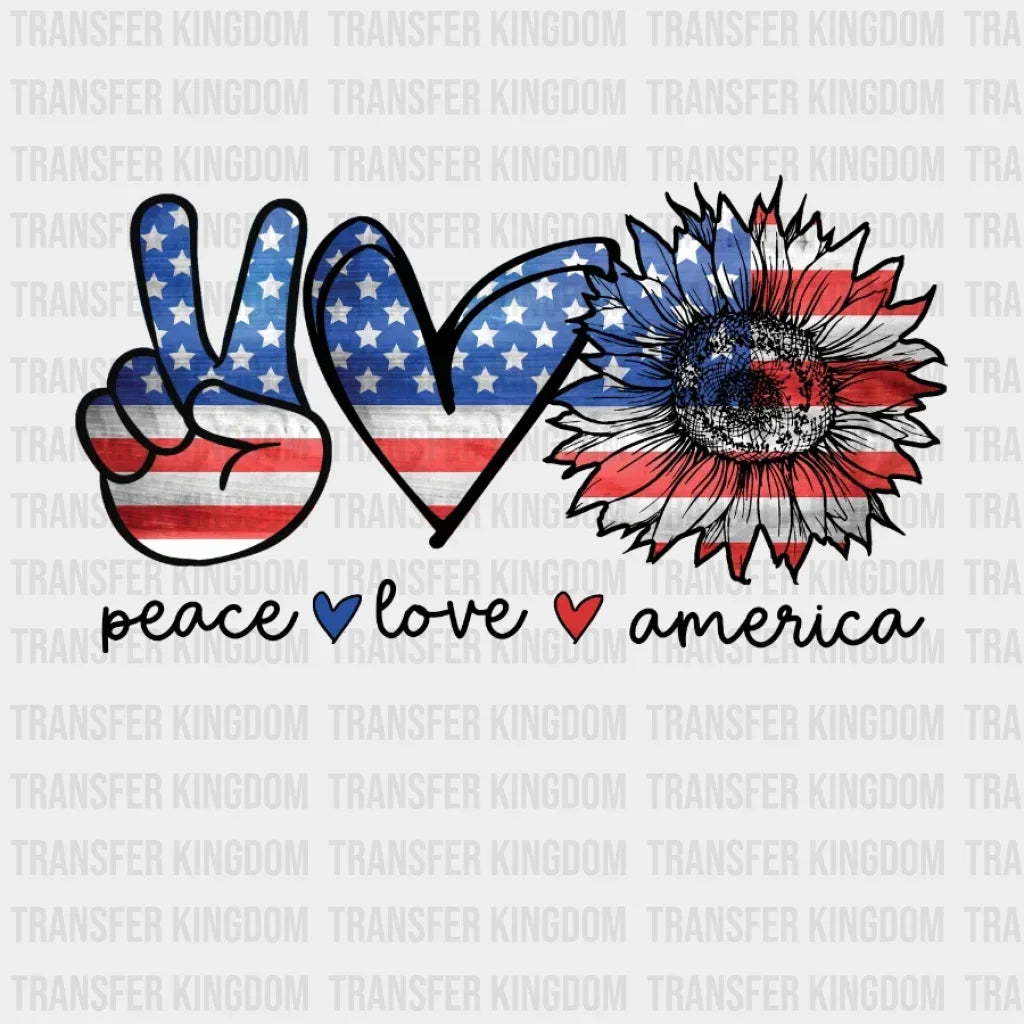 Love Peace America Dtf Transfer