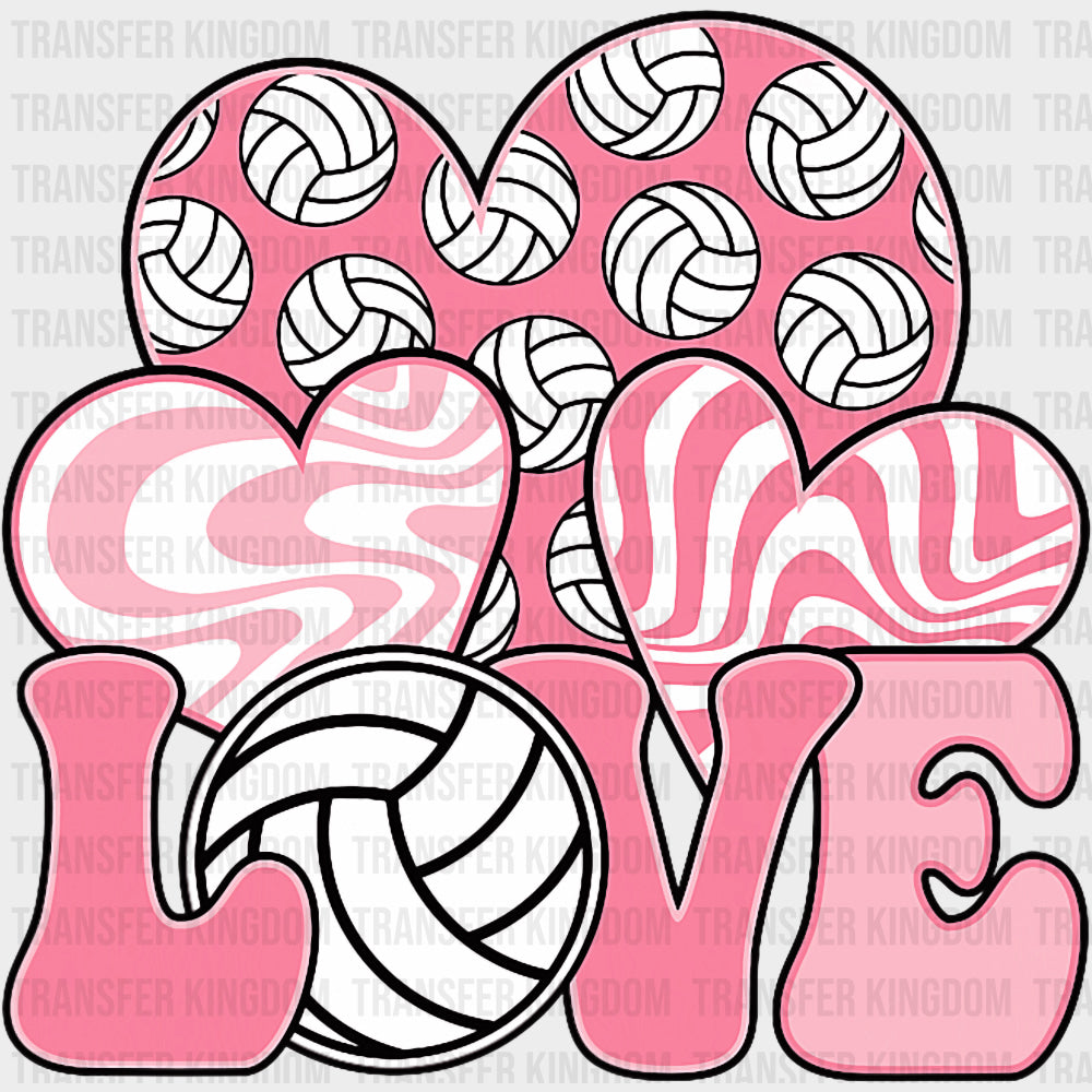 Love, Purple Hearts - Volleyball DTF Transfers transfer-kingdom Dark Color Design (See Imaging)