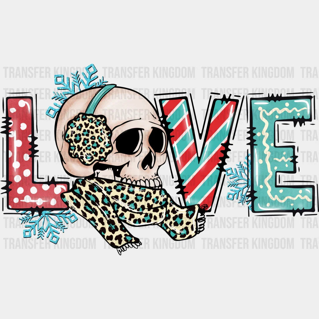 Love Skeleton Design - Winter Iron On Dtf Transfer