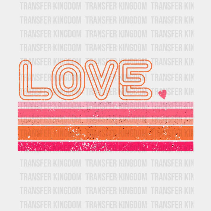 Love Valentine's Day Heart Orange And Pink Design - Valentine's Day DTF heat transfer