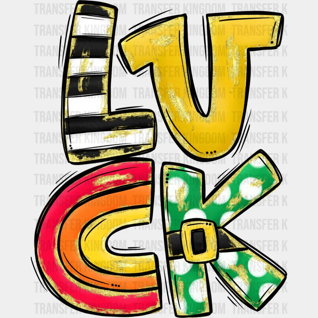 Luck Horseshoe Design - St. Patrick’s Day DTF Transfer Adult Unisex - S & M (10’’) / Dark Color Design (See Imaging)