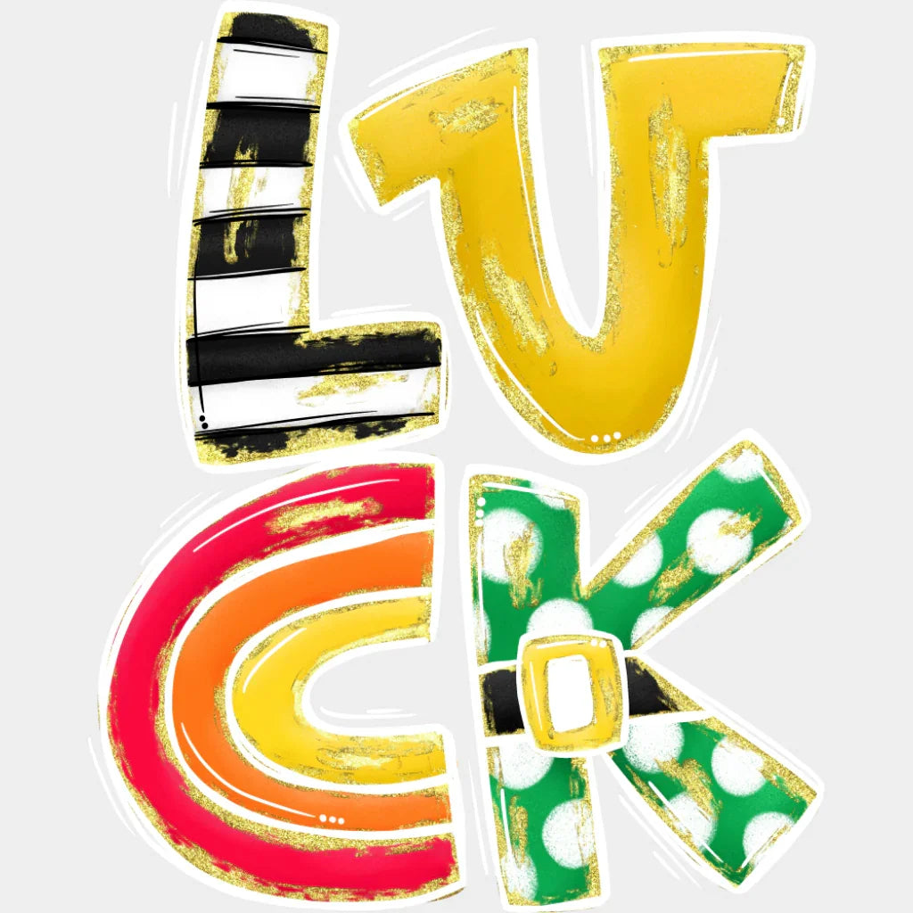 Luck Horseshoe Design - St. Patrick’s Day DTF Transfer Adult Unisex - S & M (10’’) / Light Color Design (See Imaging)