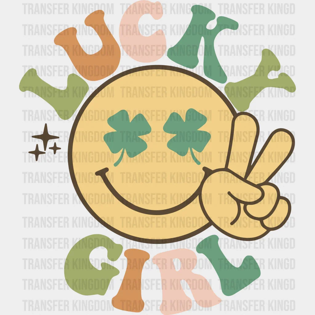Lucky Girl Smiley - St. Patrick’s Dtf Heat Transfer