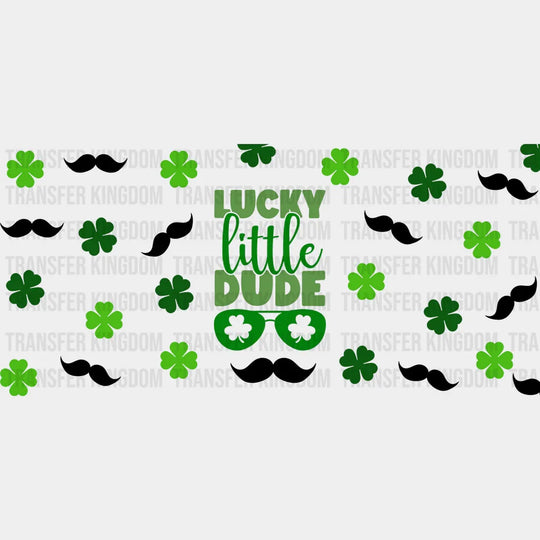 Lucky Little Dude Mustache - St Patrick Cup Wrap Uv Sticker Permanent Dtf Decal