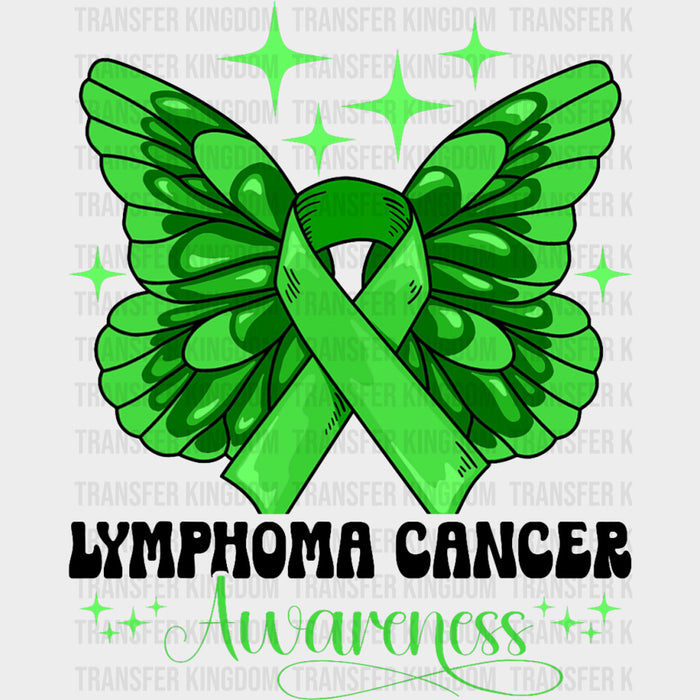Lymphoma Cancer Awareness, Wings & Ribbon - Lymphoma DTF Transfers