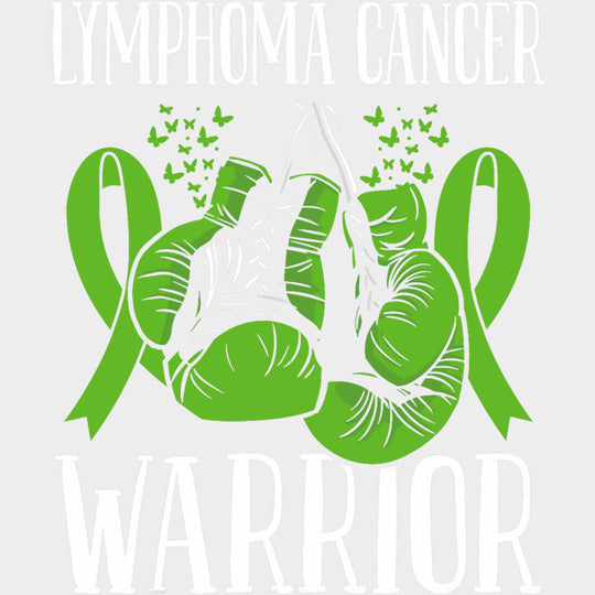 Lymphoma Cancer Warrior, Boxing Gloves & Ribbon - Lymphoma DTF Transfers transfer-kingdom Light Color Design (See Imaging)