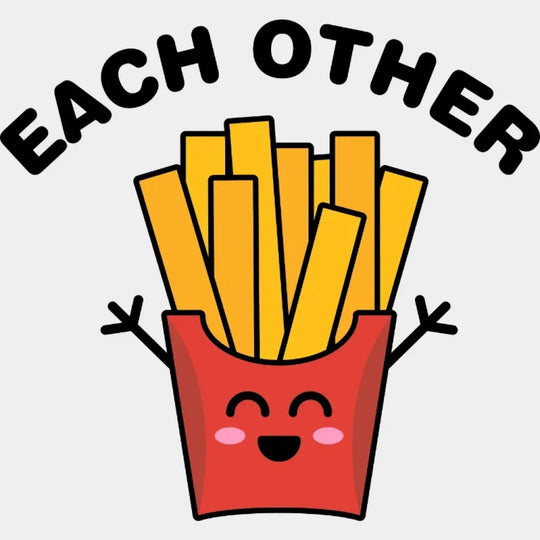 Made For Each Other Hamburger And Fries Couple Design - Dtf Heat Transfer