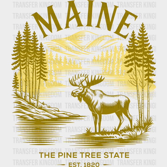 Maine The Pine Tree State - States & Cities DTF Transfer