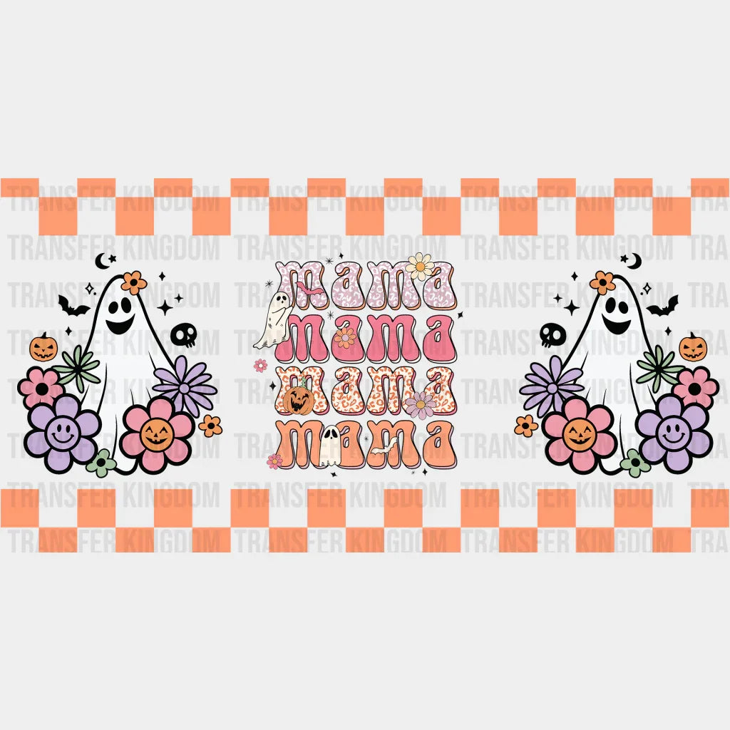 Mama Checkered Design - Halloween Cup Wrap Uv Sticker Permanent Dtf Decal