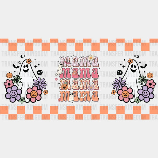 Mama Checkered Design - Halloween Cup Wrap Uv Sticker Permanent Dtf Decal