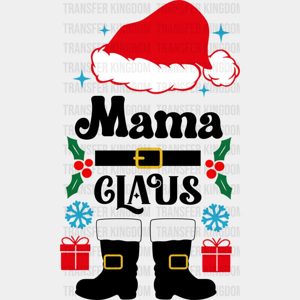 Mama Claus - Christmas Dtf Transfer Unisex S & M (10’’) / Dark Color Design See Imaging