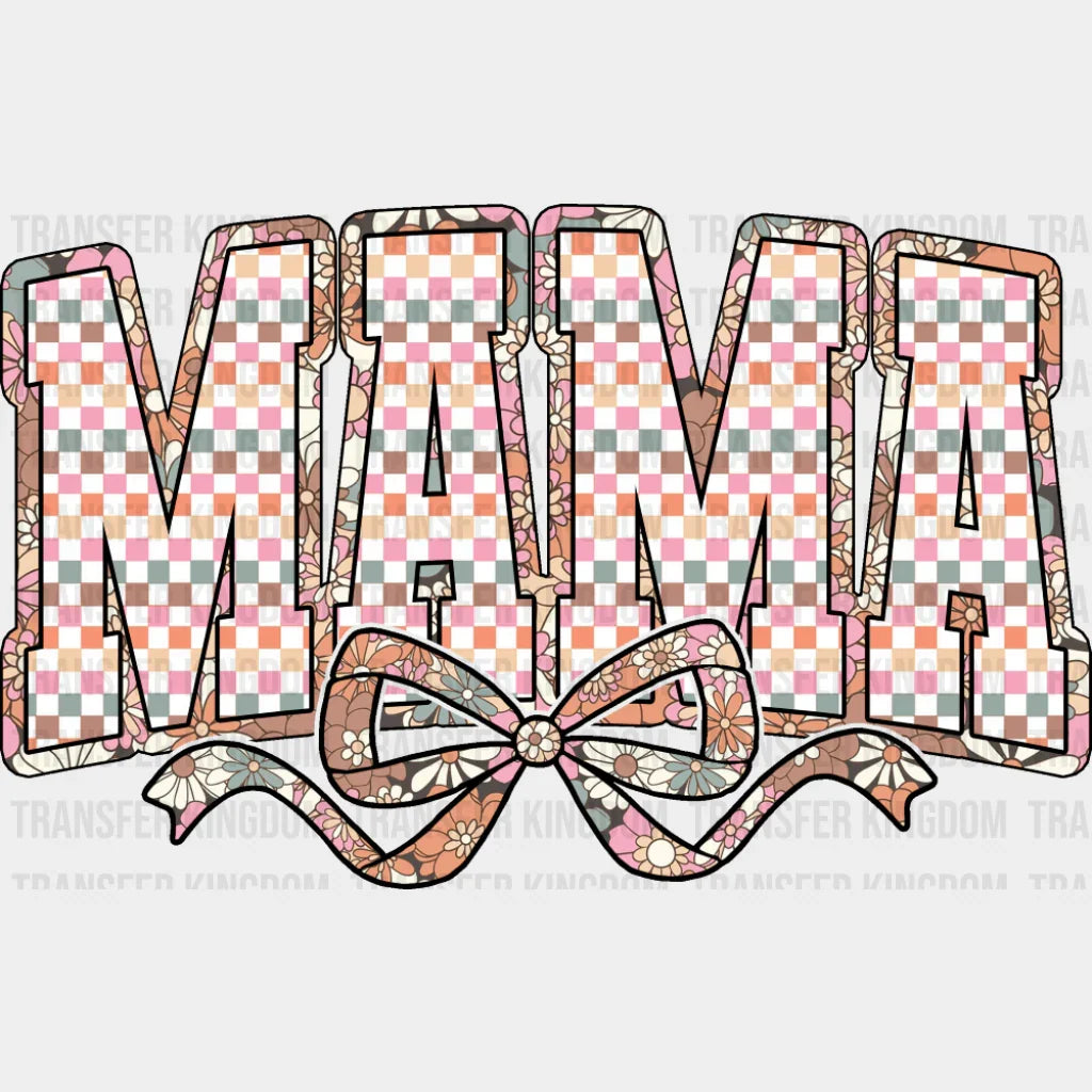 Mama Colorful Checkered Ribbon Design - Mother’s Day DTF Transfer