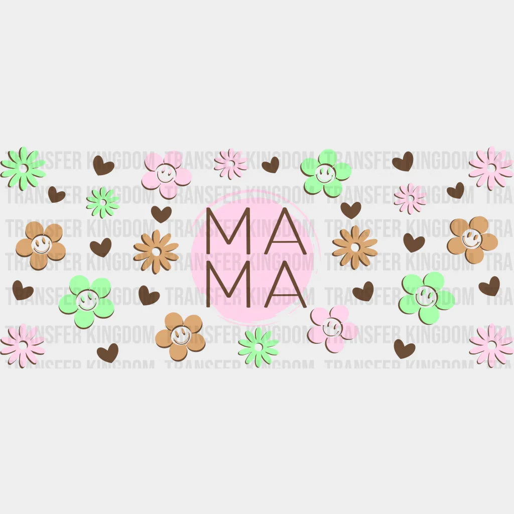 Mama Flowers Uv Dtf Transfer Cup Wrap Sticker