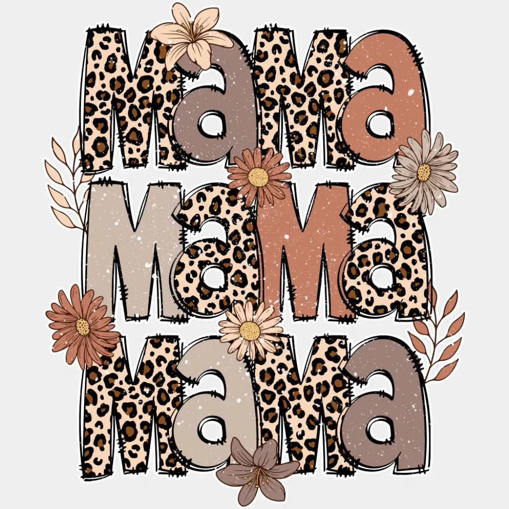 Mama Leopard Pattern Design - Mother’s Day Dtf Transfer Unisex S & M (10’’) / Light Color See