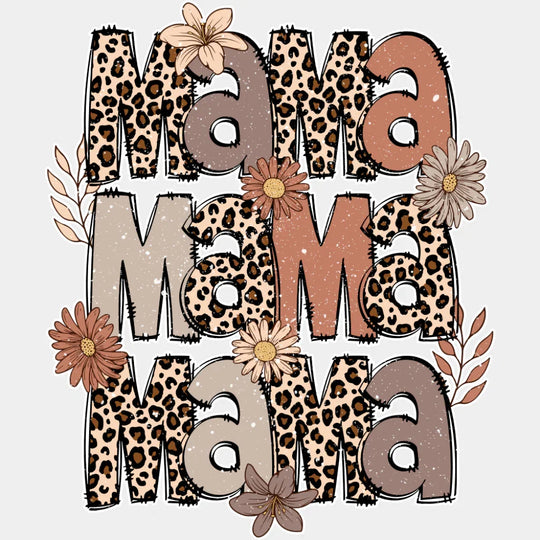 Mama Leopard Pattern Design - Mother’s Day Dtf Transfer Unisex S & M (10’’) / Light Color See