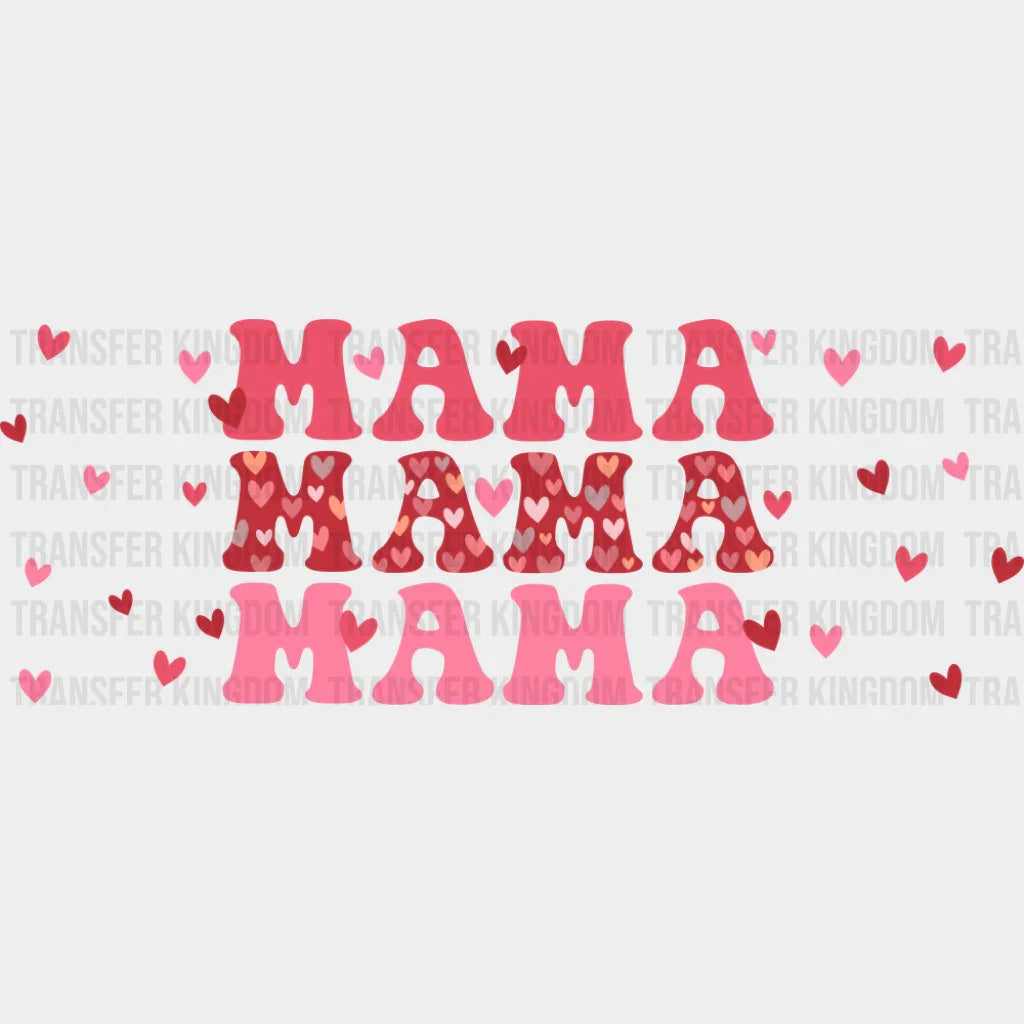 Mama Pink Hearts - Mom Cup Wrap UV Sticker Permanent UV DTF Decal UVDTF