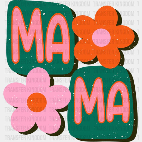 Mama Pink Orange Green Retro Design - Mother’s Day DTF Transfer