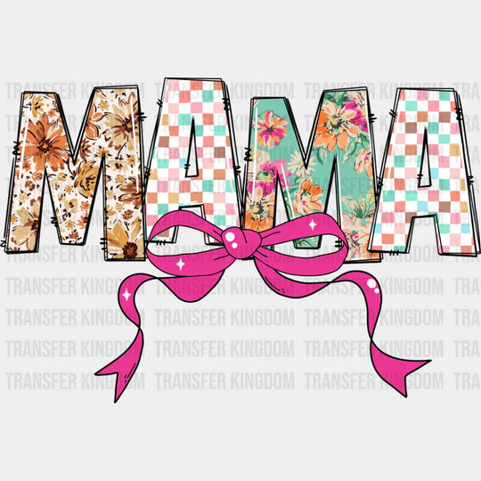 Mama Pink Ribbon With Flowers - Mother’s Day DTF Transfer