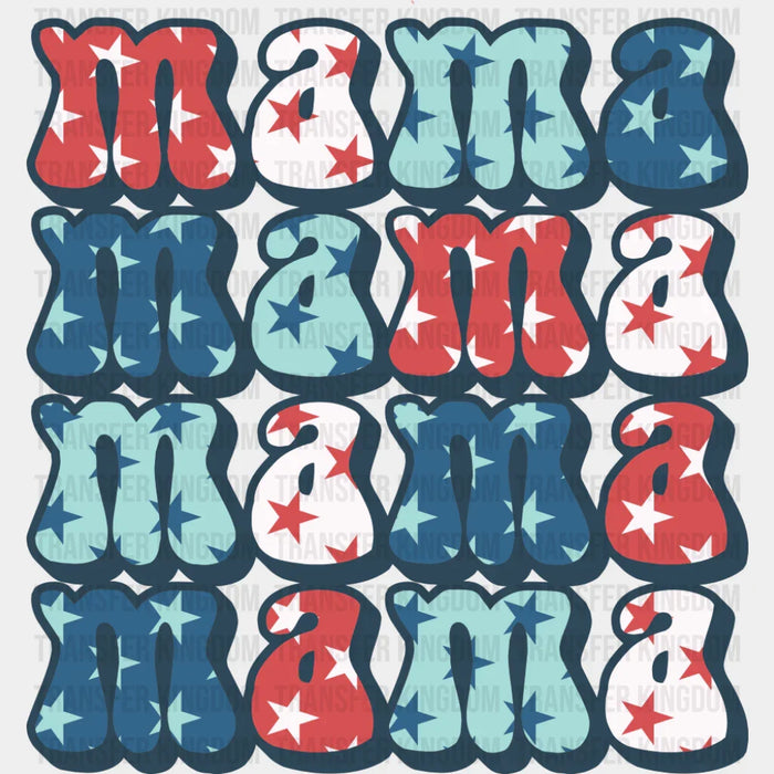 Mama Stars Vintage Design - 4th Of July DTF Transfer
