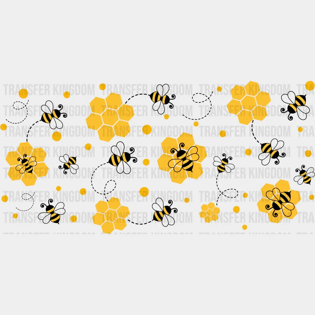 Many Bees Around Beehives Uv Dtf Transfer Cup Wrap Sticker