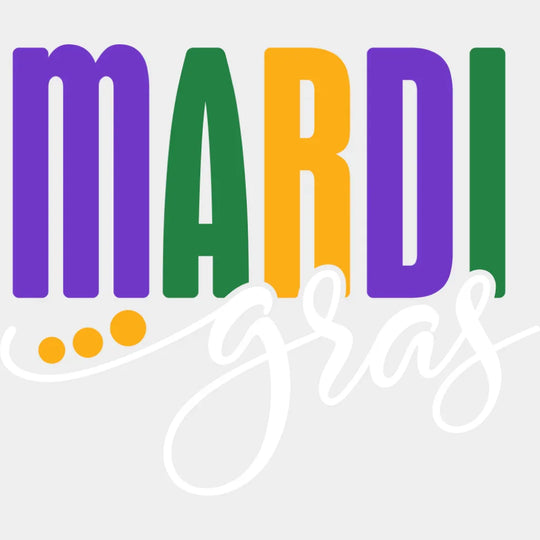 Mardi Gras B&W - Mardi Gras DTF Transfer Adult Unisex - S & M (10’’) / Light Color Design (See Imaging)