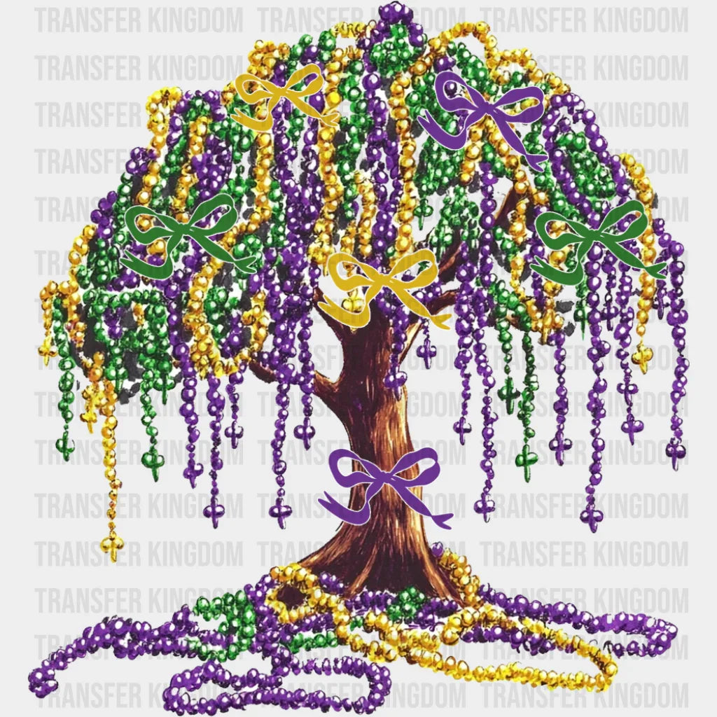 Mardi Gras Beads On Tree - Mardi Gras DTF Transfer