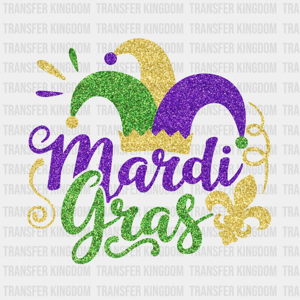 Mardi Gras Jester Hat Design- Dtf Heat Transfer Unisex - S & M ( 10 )