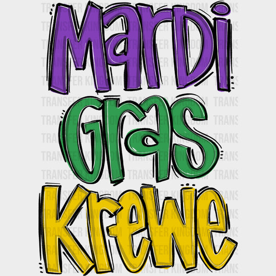 Mardi Gras Krewe - Mardi Gras DTF Transfers Adult Unisex - S & M (10’’) / Dark Color Design (See Imaging)