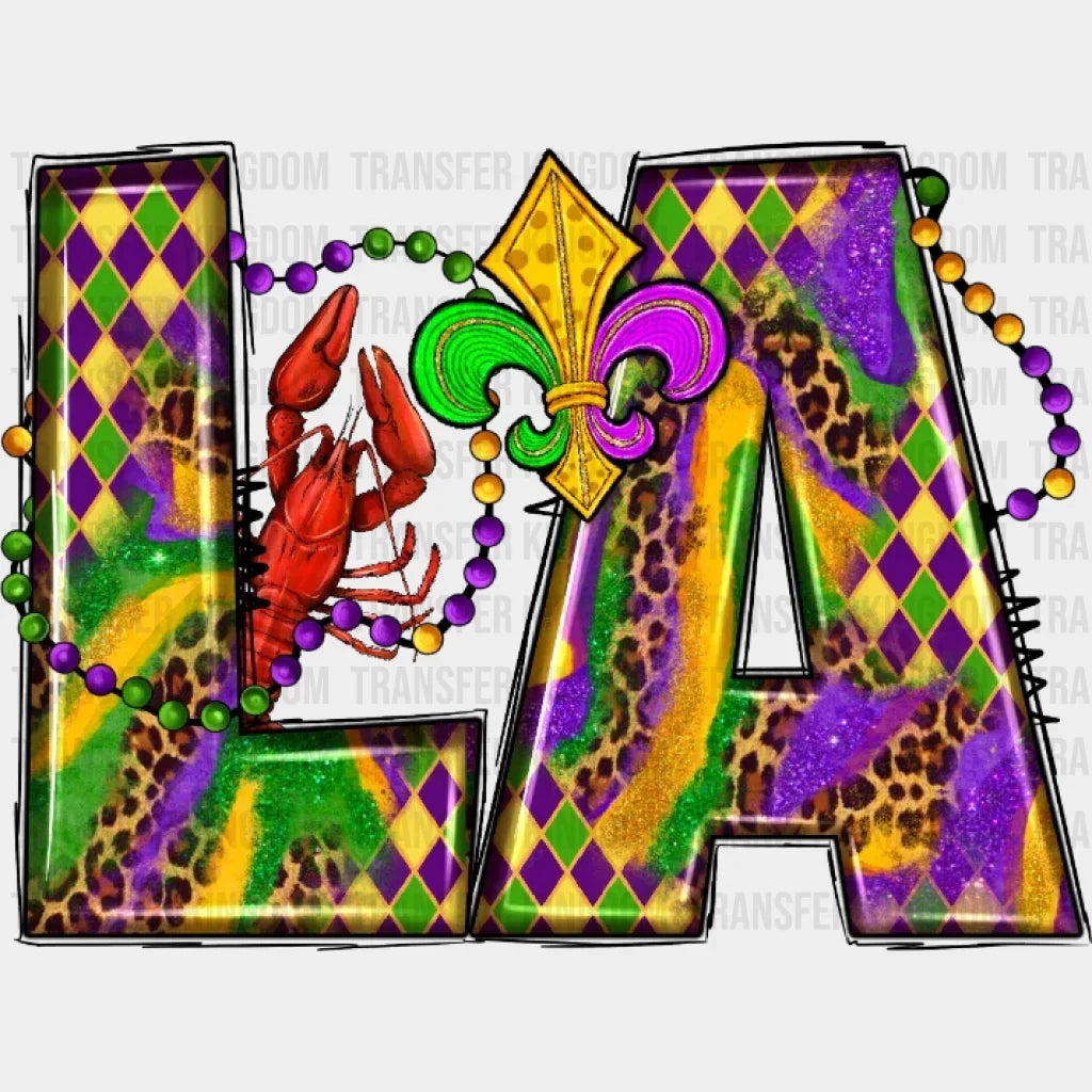 Mardi Gras Louisiana Design- Dtf Heat Transfer
