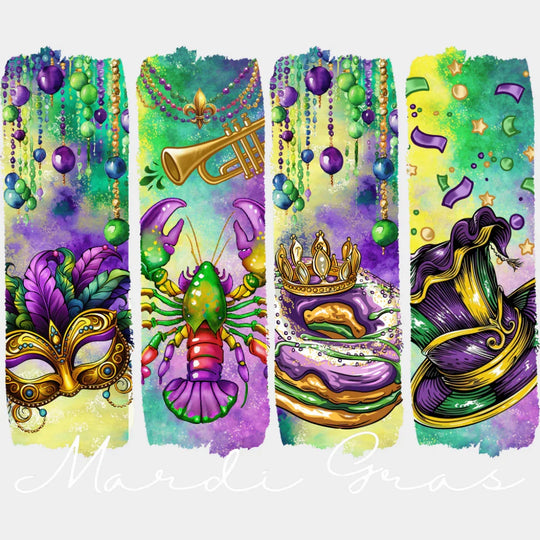 Mardi Gras Mask Lobster Donut & Hat - Mardi Gras DTF Transfer Adult Unisex - S & M (10’’) / Light Color Design (See