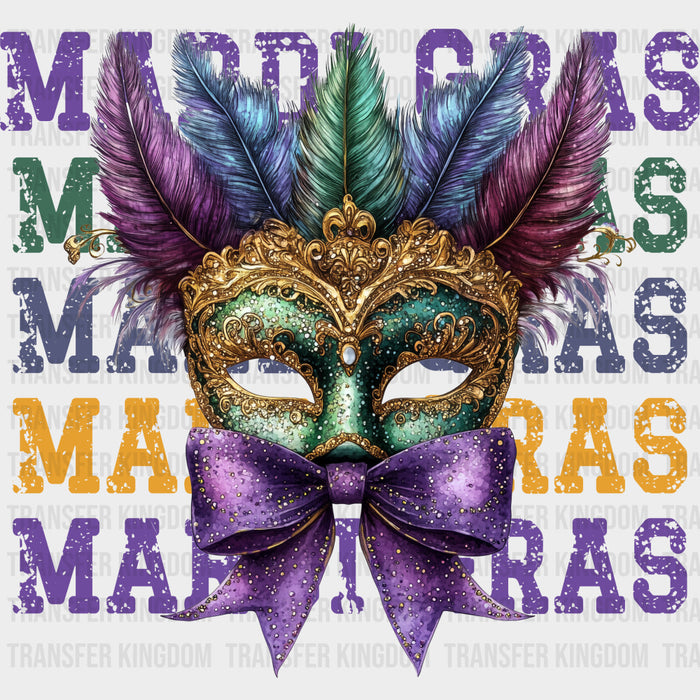Mardi Gras Mask & Ribbon - Mardi Gras DTF Transfers