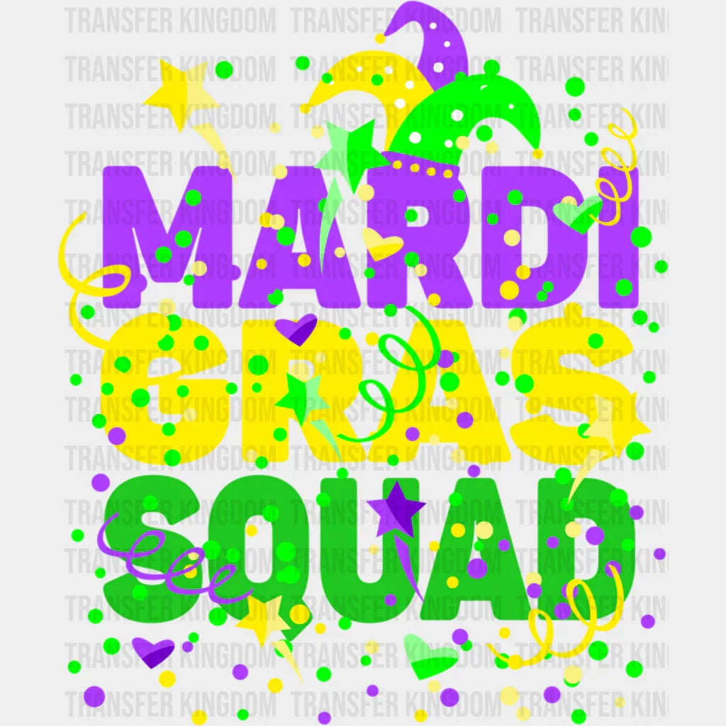 Mardi Gras Squad Design- Dtf Heat Transfer