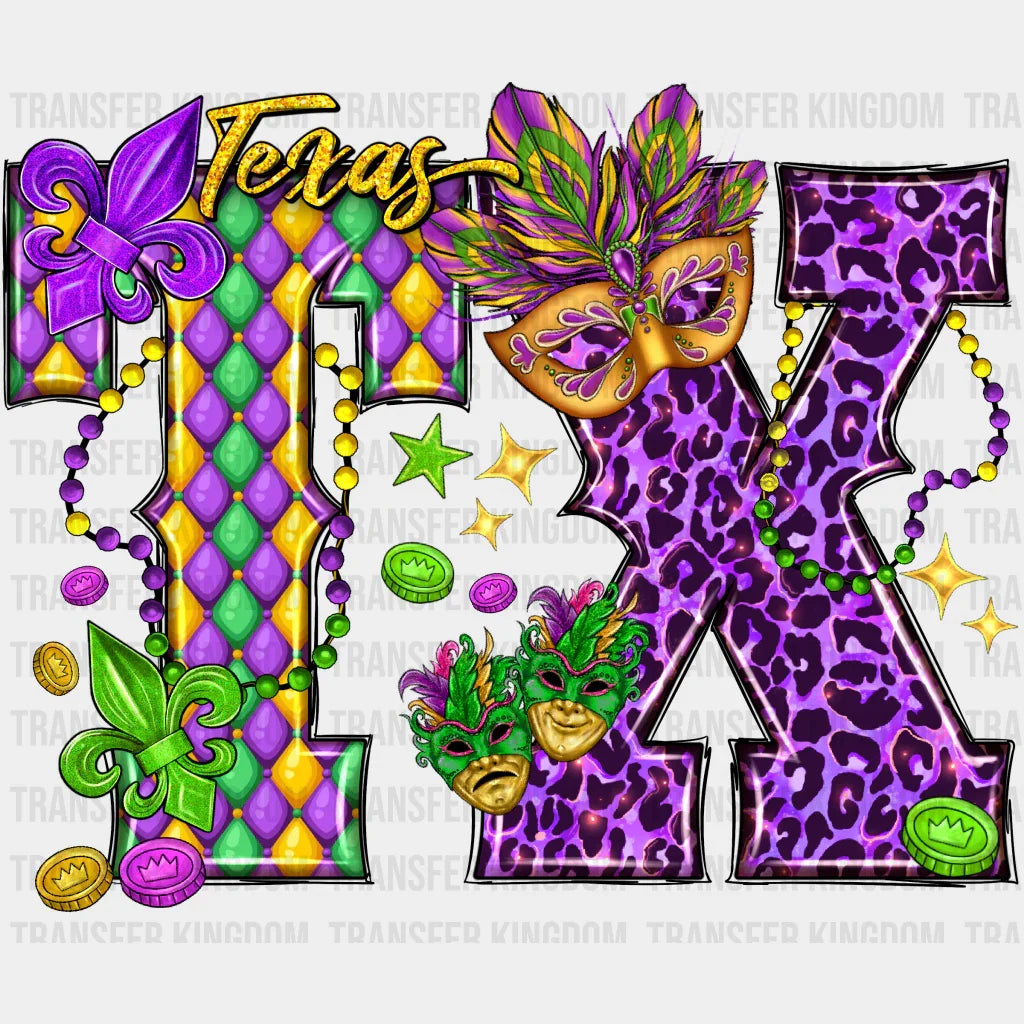 Mardi Gras Tx Design - Dtf Heat Transfer
