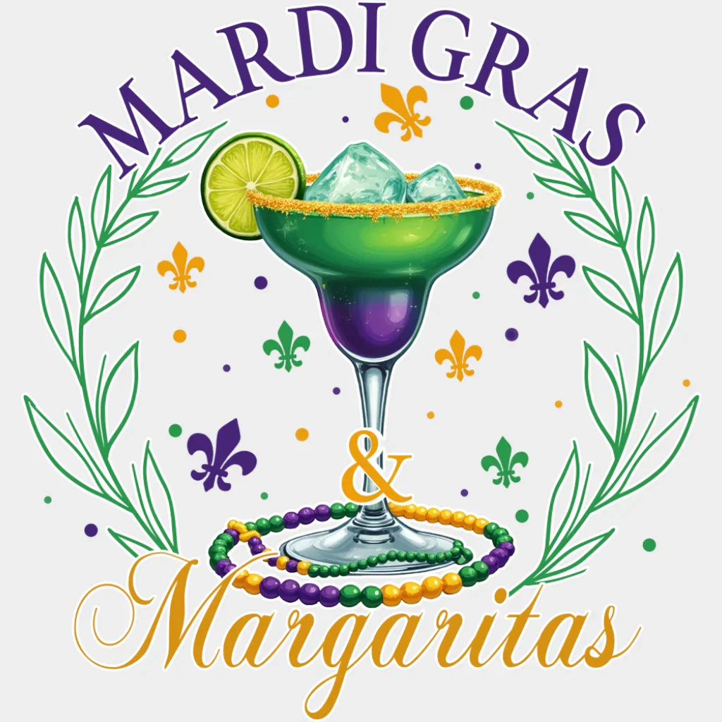 Margaritas - Mardi Gras DTF Transfer Adult Unisex - S & M (10’’) / Light Color Design (See Imaging)