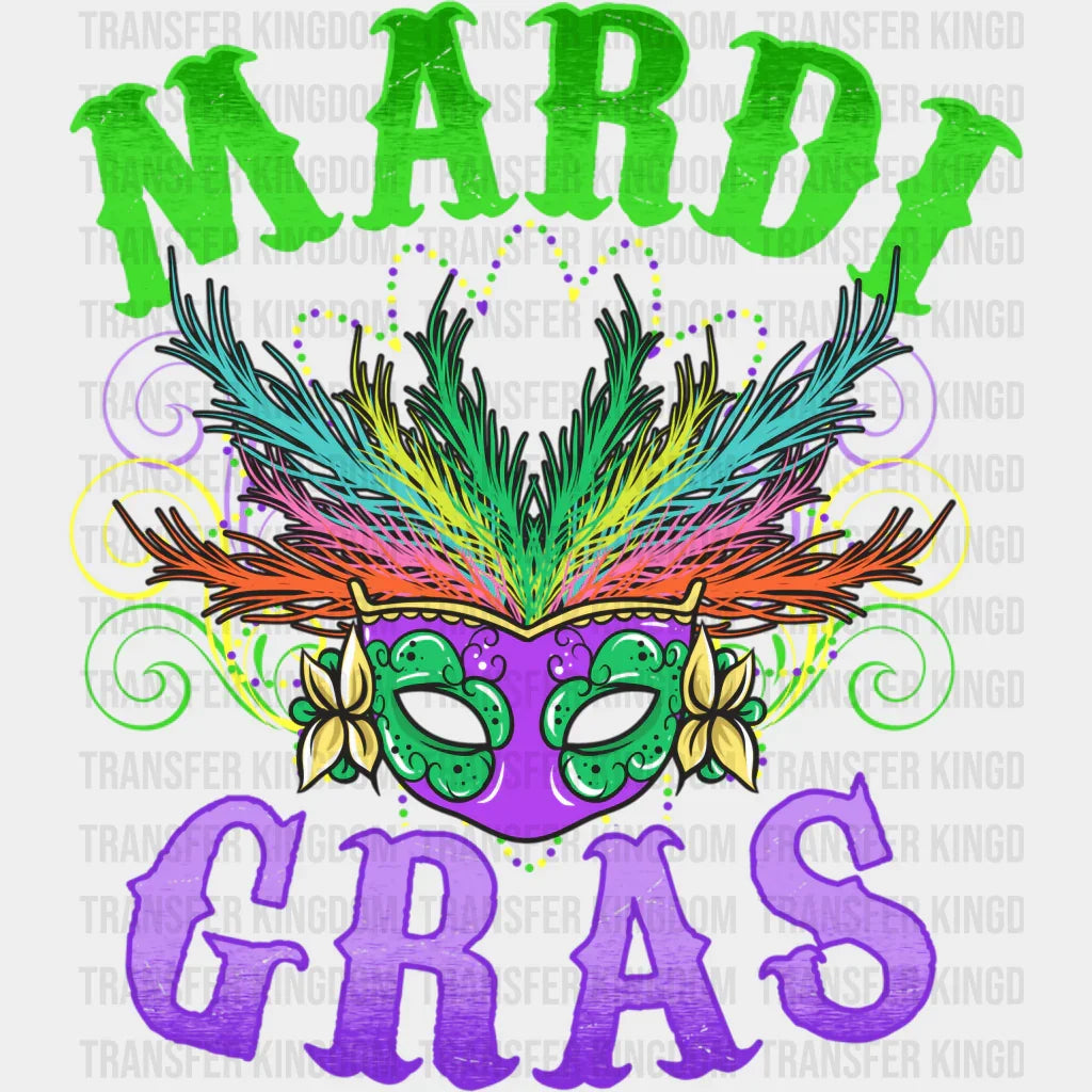 Mask Mardi Gras Design- Dtf Heat Transfer