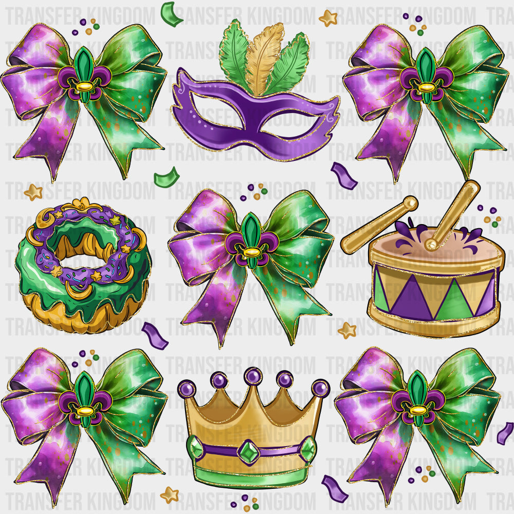 Mask Ribbons Donut - Mardi Gras DTF Transfers