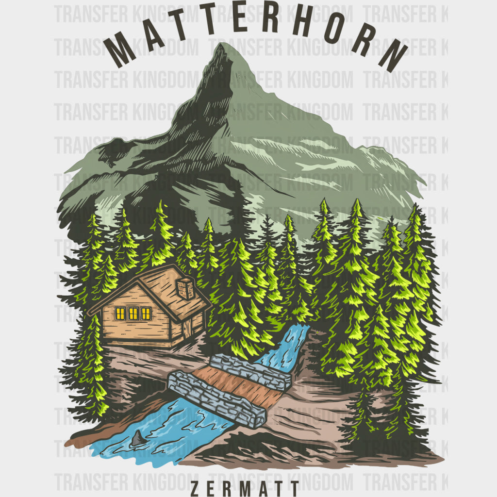 Matterhorn Zermatt - Hiking DTF Transfers Adult Unisex - S & M (10’’) / Dark Color Design (See Imaging)