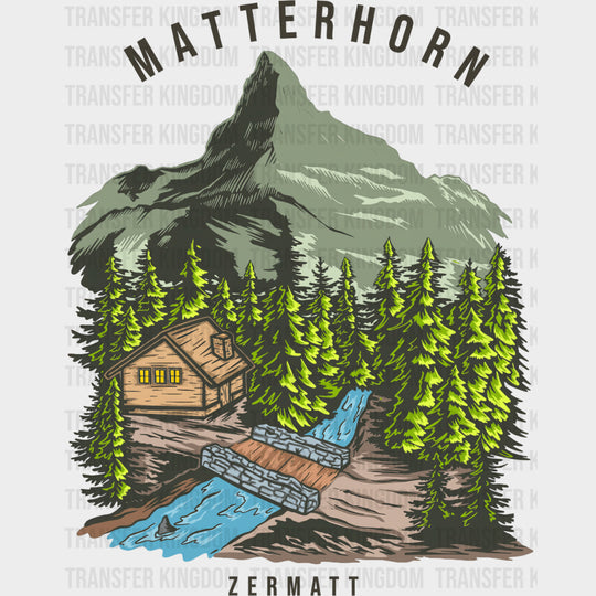 Matterhorn Zermatt - Hiking DTF Transfers Adult Unisex - S & M (10’’) / Dark Color Design (See Imaging)