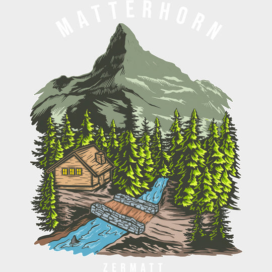 Matterhorn Zermatt - Hiking DTF Transfers Adult Unisex - S & M (10’’) / Light Color Design (See Imaging)